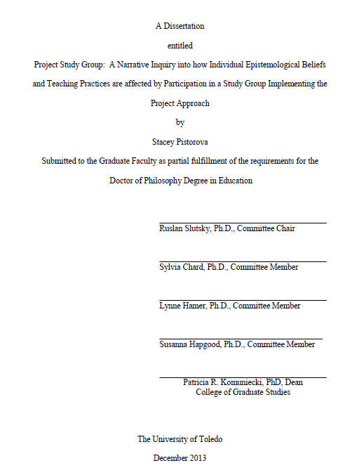 project study group a narrative inquiry into how individual epistemological beliefs and teaching practices are affected by participation in a study group implementing the project approach
