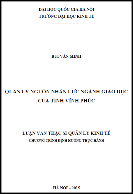 quan ly nguon nhan luc nganh giao duc cua tinh vinh phuc