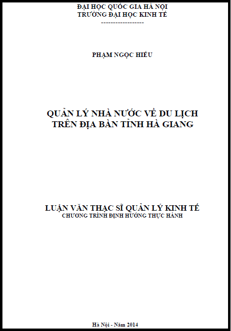 quan ly nha nuoc ve du lich tren dia ban tinh ha giang