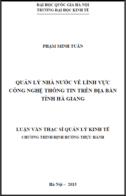 quan ly nha nuoc ve linh vuc cong nghe thong tin tren dia ban tinh ha giang