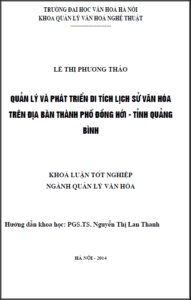 quan ly va phat trien di tich lich su van hoa tren dia ban thanh pho dong hoi tinh quang binh