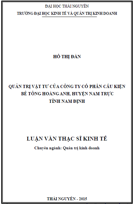 quan tri vat tu cua cong ty co phan cau kien be tong hoang anh huyen nam truc tinh nam dinh