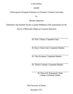 retrospective program evaluation of a domestic violence curriculum