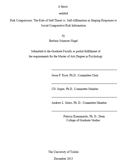 risk comparisons the role of self threat vs self affirmation in shaping responses to social comparative risk information