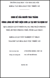sinh ke cua nguoi thai trang tai noi tai dinh cu vung long ho thuy dien son la qua khao sat o thon pa so thi tran phong tho huyen phong tho tinh lai chau