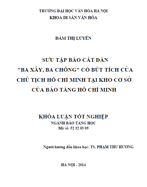 suu tap tai lieu bao cat dan ba xay ba chong co but tich cua chu tich ho chi minh tai kho co so bao tang ho chi minh