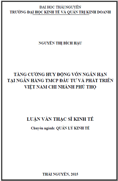 tang cuong huy dong von ngan han tai ngan hang tmcp dau tu va phat trien viet nam chi nhanh phu tho