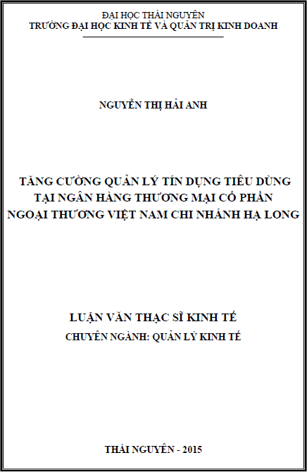 tang cuong quan ly tin dung tieu dung tai ngan hang thuong mai co phan ngoai thuong viet nam chi nhanh ha long