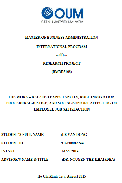 the work related expectancies role innovation procedural justice and social support affecting on employee job satisfaction