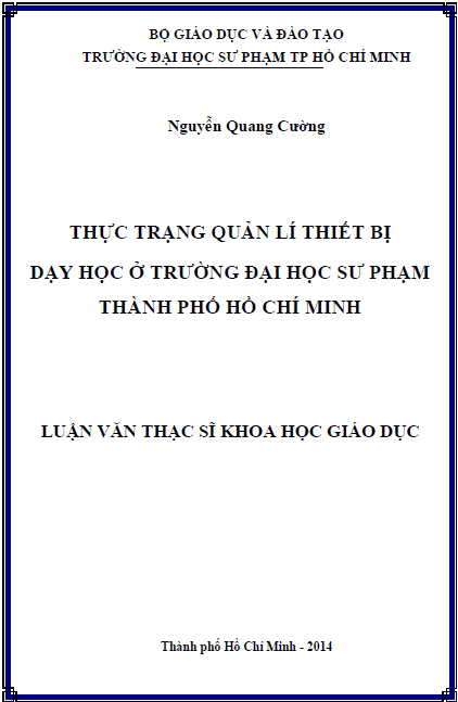 thuc trang quan li thiet bi day hoc o truong dai hoc su pham thanh pho ho chi minh