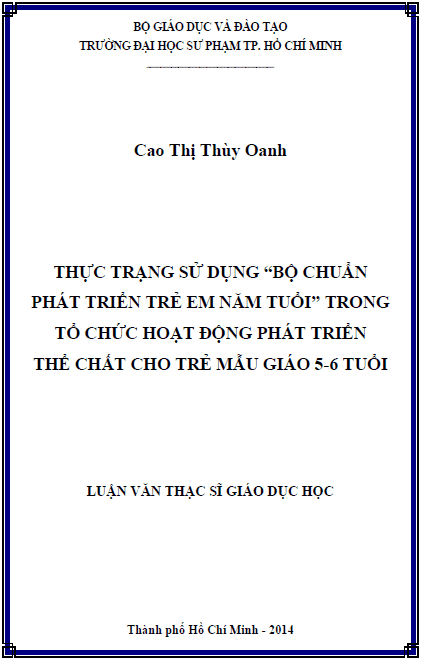 thuc trang su dung bo chuan phat trien tre em nam tuoi trong to chuc hoat dong phat trien the chat cho tre mau giao 5 6 tuoi