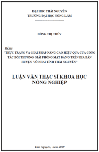 thuc trang va giai phap nang cao hieu qua cua cong tac boi thuong giai phong mat bang tren dia ban huyen vo nhai tinh thai nguyen