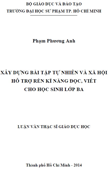 xay dung bai tap tu nhien va xa hoi ho tro ren ki nang doc viet cho hoc sinh lop ba