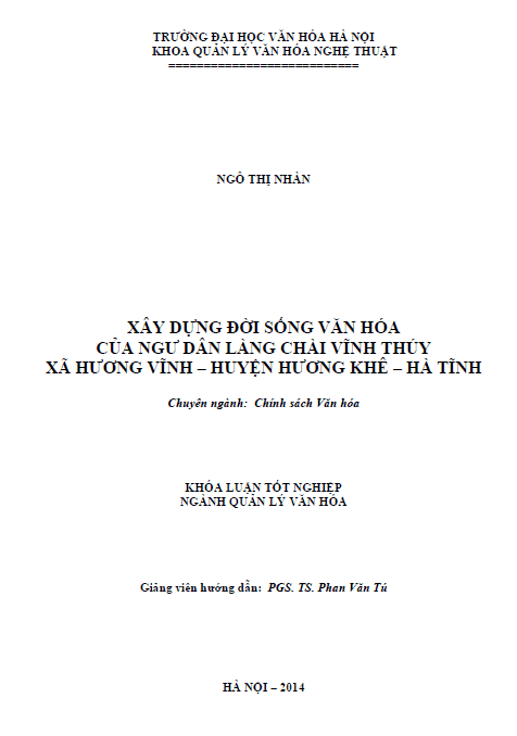xay dung doi song van hoa cua ngu dan lang chai vinh thuy xa huong vinh huyen huong khe ha tinh