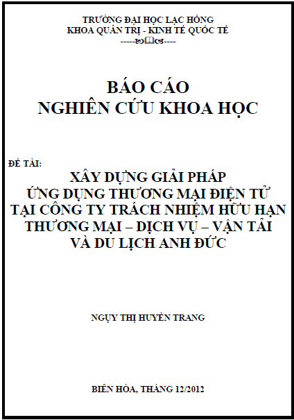 xay dung giai phap ung dung thuong mai dien tu tai cong ty tnhh thuong mai dich vu van tai va du lich anh duc