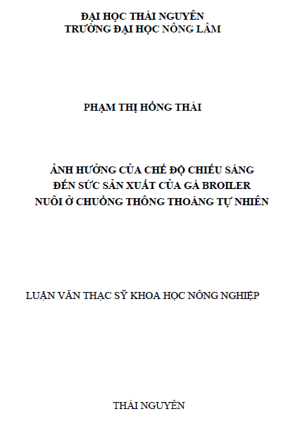 anh huong cua che do chieu sang den suc san suat cua ga broiler nuoi o chuong thong thoang tu nhien