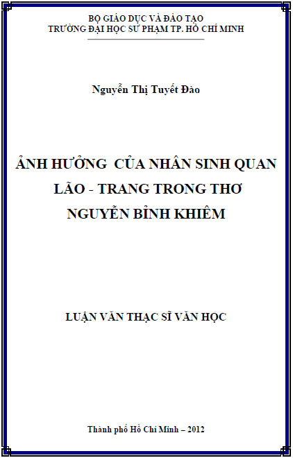 anh huong nhan sinh quan cua lao trang trong tho nguyen binh khiem