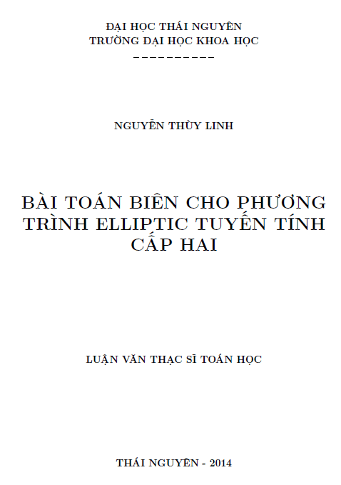 bai toan bien cho phuong trinh elliptic tuyen tinh cap hai