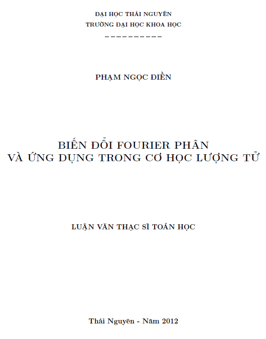 bien doi fourier phan va ung dung trong co hoc luong tu