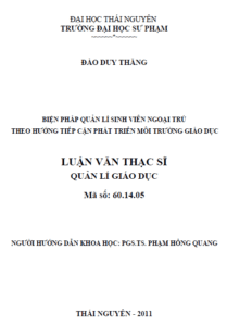 bien phap quan li sinh vien ngoai tru theo huong tiep can phat trien moi truong giao duc