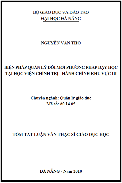 bien phap quan ly doi moi phuong phap day hoc tai hoc vien chinh tri hanh chinh khu vuc iii