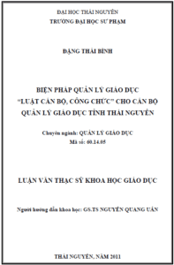 bien phap quan ly giao duc luat can bo cong chuc cho can bo quan ly giao duc tinh thai nguyen