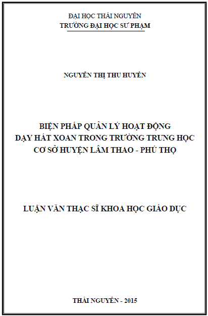 bien phap quan ly hoat dong day hat xoan trong truong trung hoc co so huyen lam thao tinh phu tho