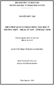 bien phap quan ly hoat dong day hoc o truong thpt thi xa tu son tinh bac ninh