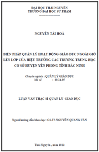 bien phap quan ly hoat dong giao duc ngoai gio len lop cua hieu truong cac truong trung hoc co so huyen yen phong tinh bac ninh