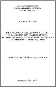 bien phap quan ly hoat dong giao duc ngoai gio len lop cua hieu truong truong trung hoc pho thong li thuong kiet thanh pho bac ninh tinh bac ninh