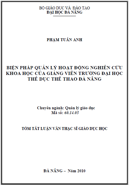 bien phap quan ly hoat dong nghien cuu khoa hoc cua giang vien truong dai hoc the duc the thao da nang