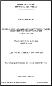 bien phap quan ly hoat dong to chuyen mon cua hieu truong truong thcs huyen van don tinh quang ninh