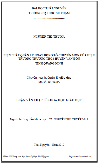 bien phap quan ly hoat dong to chuyen mon cua hieu truong truong thcs huyen van don tinh quang ninh