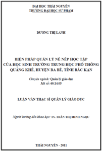 bien phap quan ly ne nep hoc tap cua hoc sinh truong thpt quang khe huyen ba be tinh bac kan