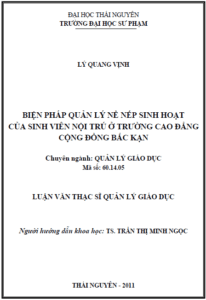 bien phap quan ly ne nep sinh hoat cua sinh vien noi tru o truong cao dang cong dong bac kan