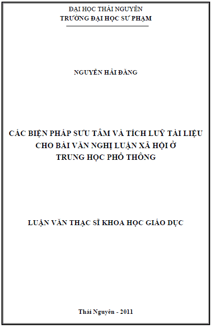 cac bien phap suu tam va tich luy tai lieu cho bai van nghi luan xa hoi o trung hoc pho thong
