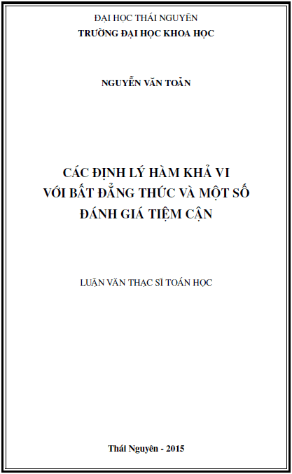 cac dinh ly ham kha vi voi bat dang thuc va mot so danh gia tiem can