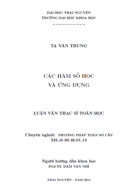 cac ham so hoc va ung dung