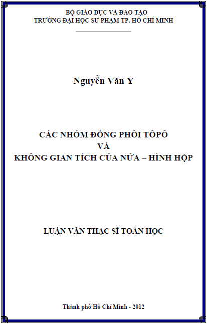 cac nhom dong phoi topo va khong gian tich cua nua hinh hop