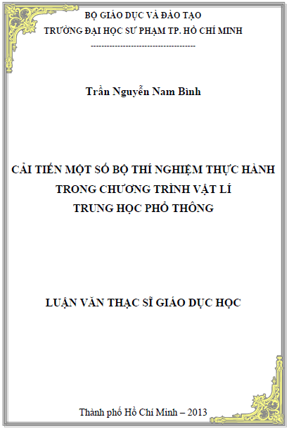 cai tien mot so bo thi nghiem thuc hanh trong chuong trinh vat li trung hoc pho thong