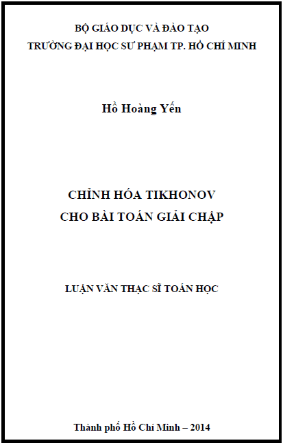 chinh hoa tikhonov cho bai toan giai chap