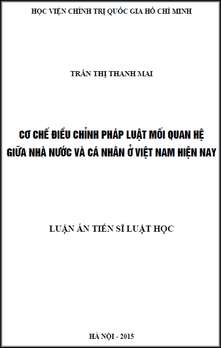 co che dieu chinh phap luat moi quan he giua nha nuoc va ca nhan o viet nam hien nay