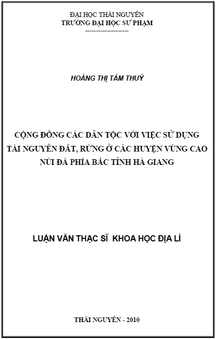 cong dong dan toc voi viec su dung tai nguyen dat rung o cac huyen vung cao nui da phia bac tinh ha giang