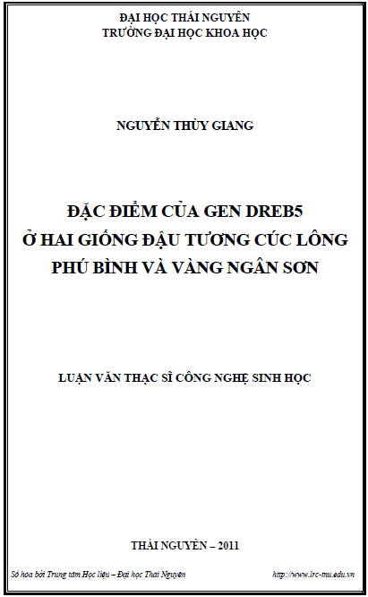 dac diem cua gen dreb5 o hai giong dau tuong cuc long phu binh va vang ngan son