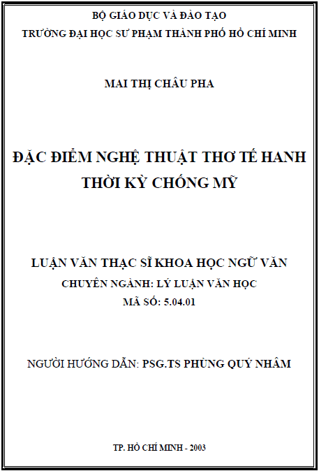 dac diem nghe thuat tho te hanh thoi ky chong my