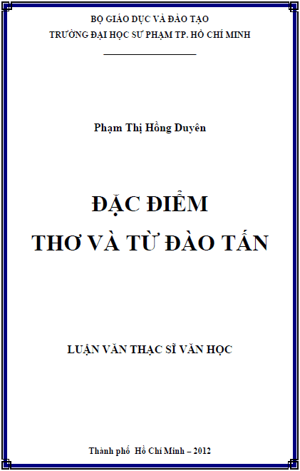 dac diem tho va tu dao tan