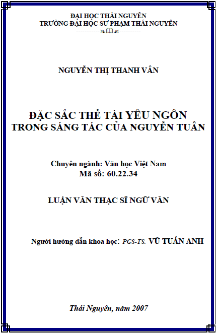 dac sac the tai yeu ngon trong sang tac cua nguyen tuan