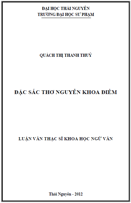 dac sac tho nguyen khoa diem