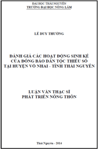 danh gia cac hoat dong sinh ke cua dong bao dan toc thieu so tai huyen vo nhai tinh thai nguyen