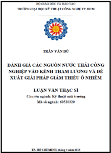 danh gia cac nguon nuoc thai cong nghiep vao kenh tham luong va de xuat giai phap giam thieu o nhiem